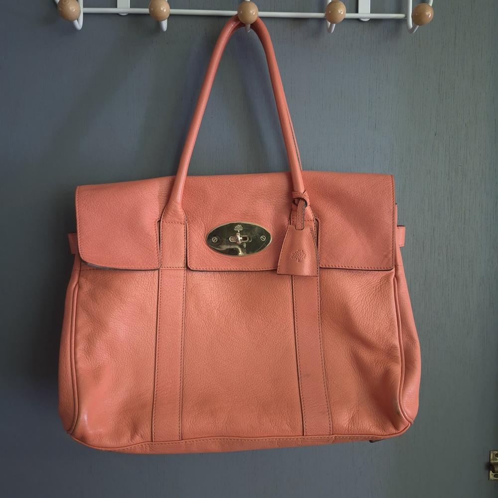 Mulberry Bayswater Coral Leather Handbag